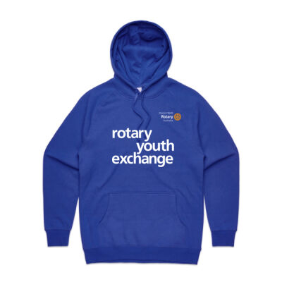 Men's Supply Hoodie with white Rotary Youth Exchange logo and D9640 logo Thumbnail
