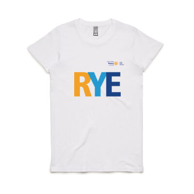 Women's Maple Tee with colour RYE logo and D9640 logo Thumbnail