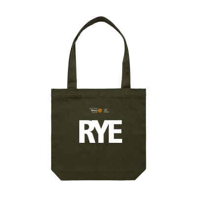 Carrie Tote Bag with RYE logo and D9640 logo (multiple colours) Thumbnail