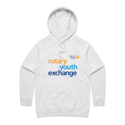 Women's Supply Hoodie with colour Rotary Youth Exchange Logo on front and D9640 icon on back. Thumbnail