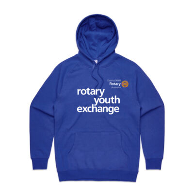 Men's Supply Hoodie with white Rotary Youth Exchange logo on front and D9640 icon on back Thumbnail