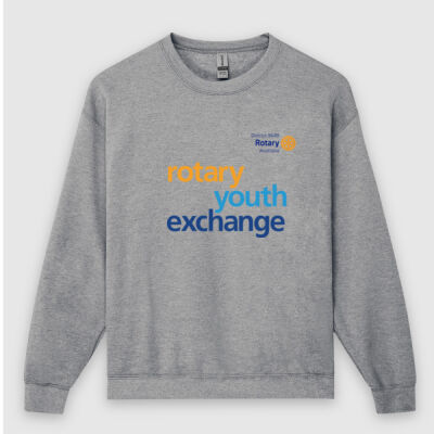 Men's Crew Neck Sweatshirt with colour Rotary Youth Exchange logo on front and D9640 icon on back Thumbnail